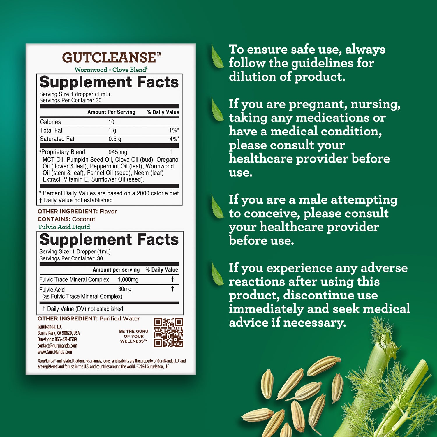 Gutcleanse With Wormwood, Clove &amp; Fulvic Acid — 2-Step Supplement