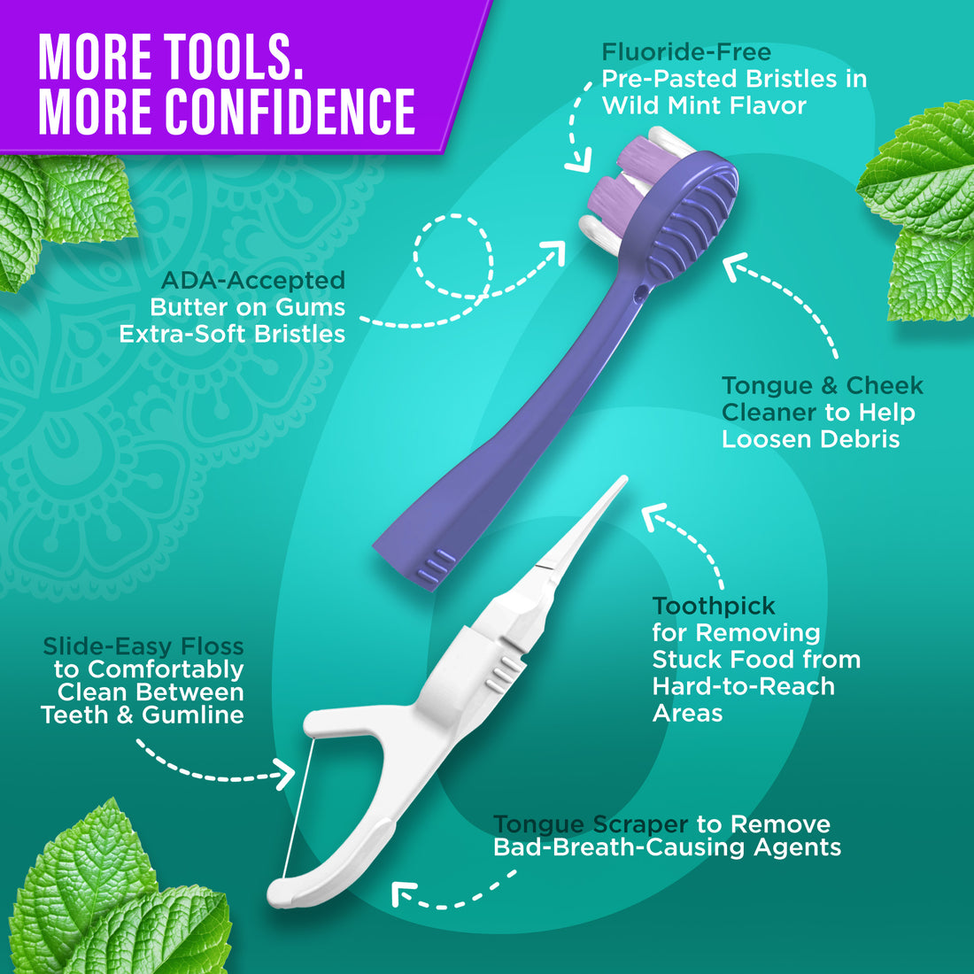 6-in-1 Ready to Go Butter on Gums Pre-Pasted Toothbrushes 2.0 - 21 Count