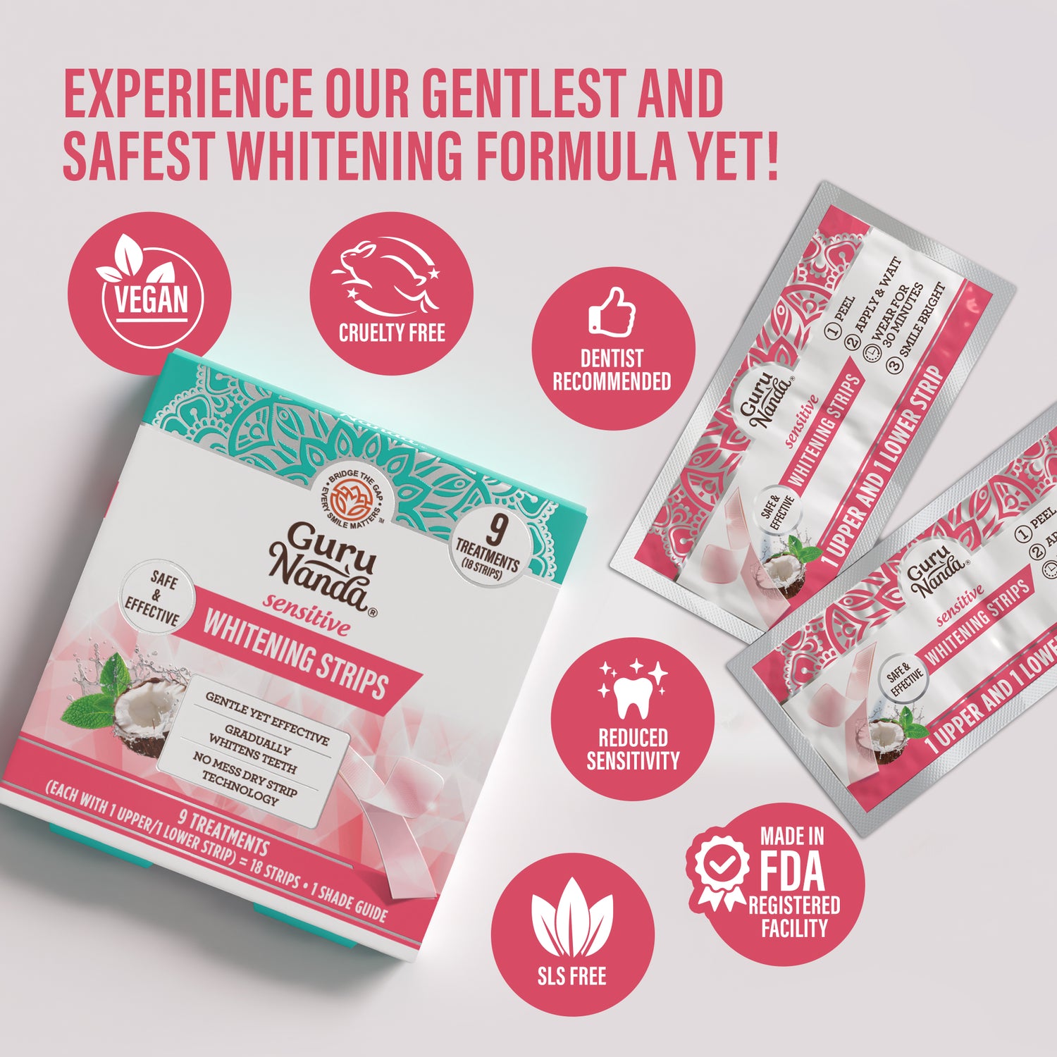 Sensitive Whitening Strips – 9 Day Treatment