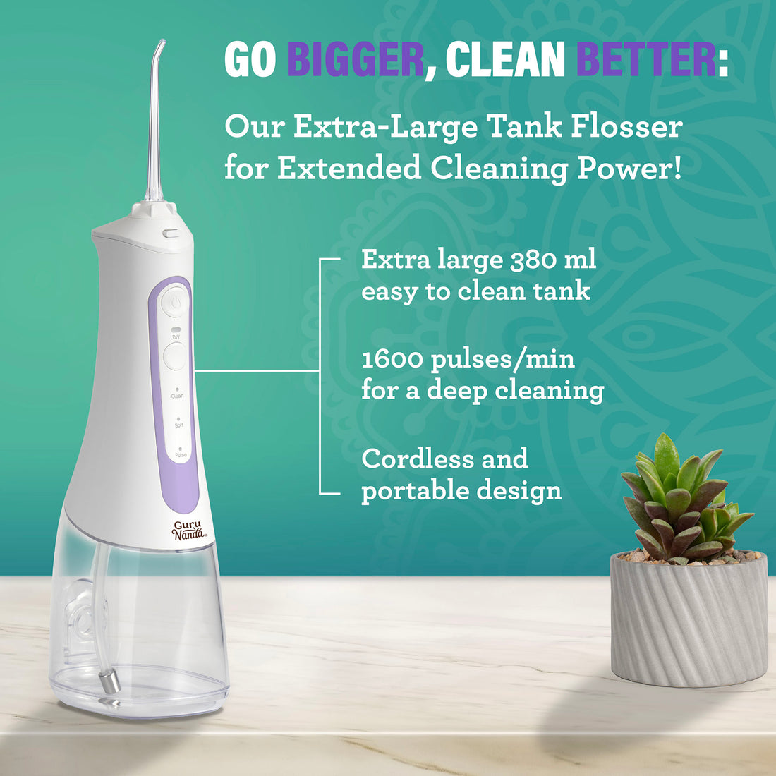 Deep Clean Dental Water Flosser 2.0 XL (380ml) - Lavender