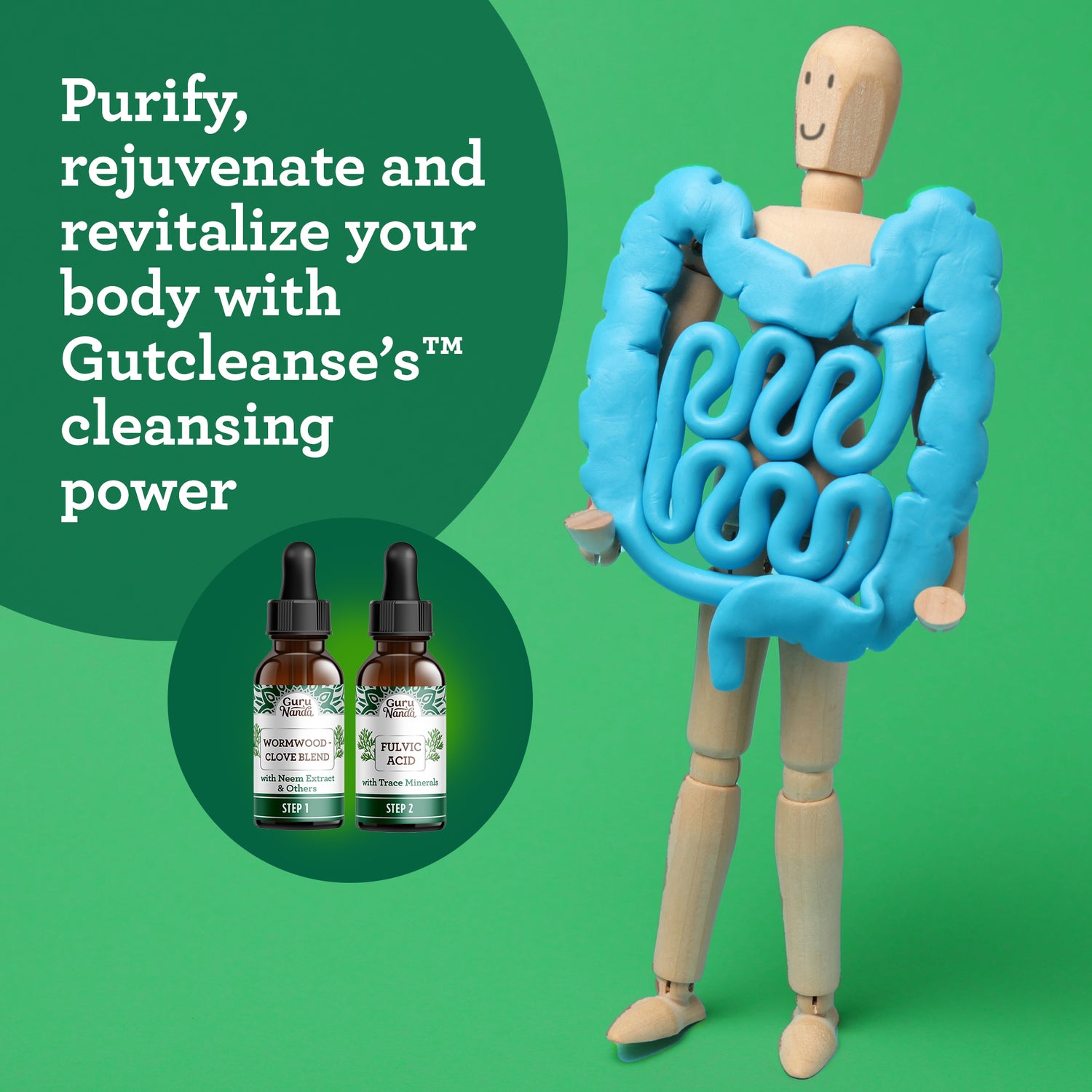 Gutcleanse With Wormwood, Clove &amp; Fulvic Acid — 2-Step Supplement