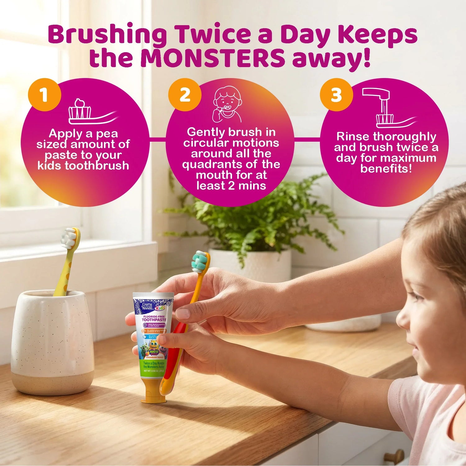 Kids Toothpaste with Xylitol &amp; Hydroxyapatite, Strawberry Mango – 0.98 oz