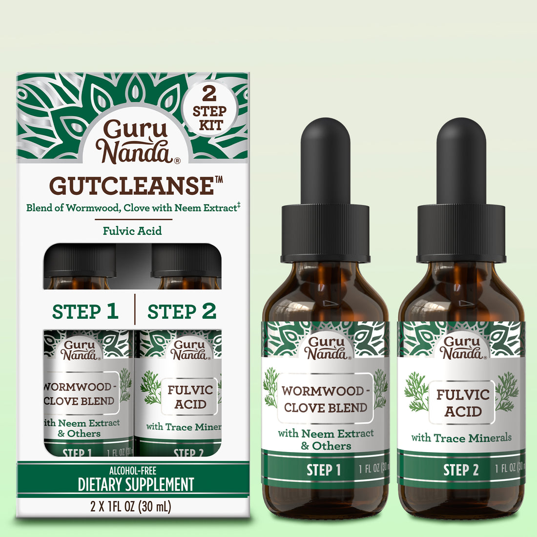 Gutcleanse With Wormwood, Clove &amp; Fulvic Acid — 2-Step Supplement