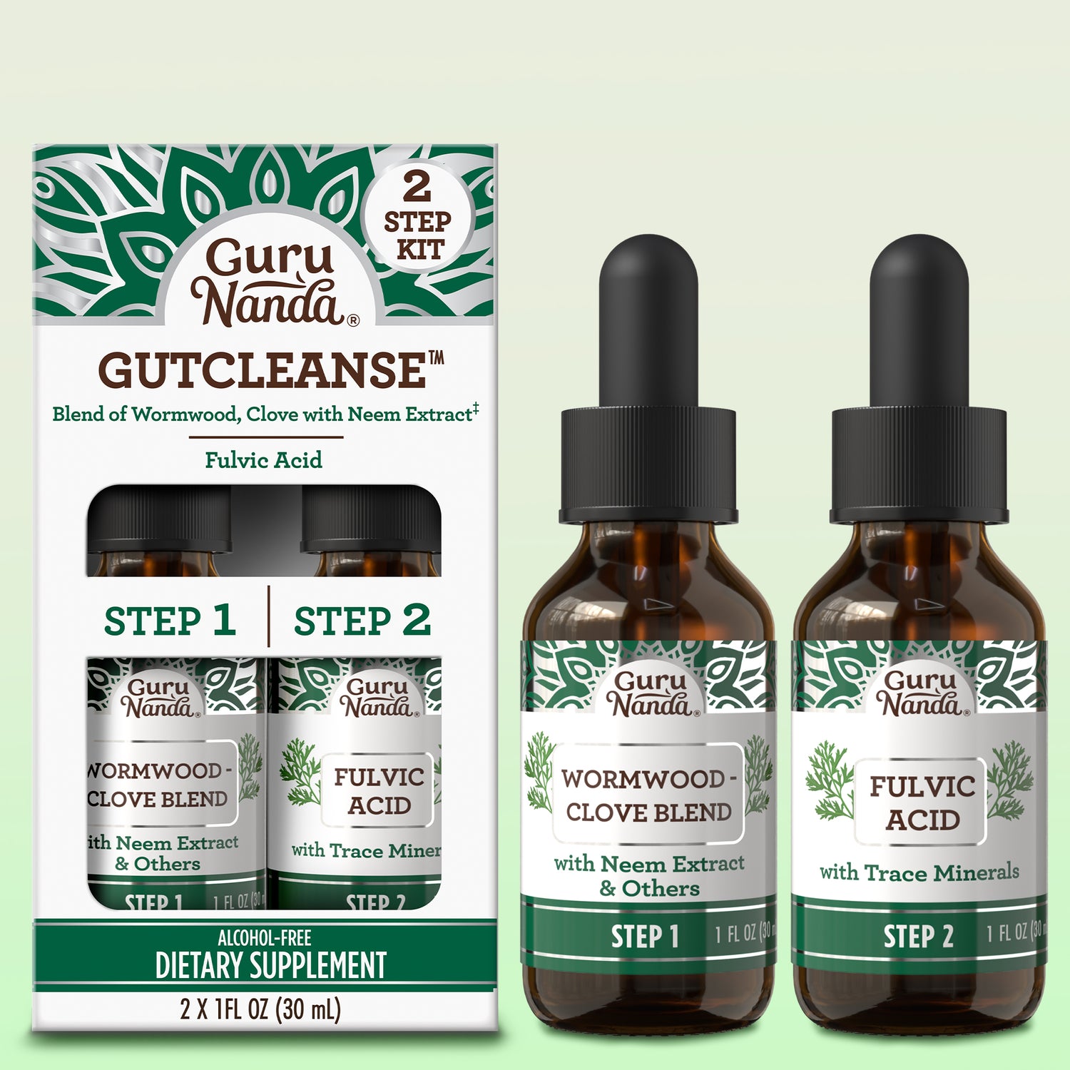 Gutcleanse With Wormwood, Clove &amp; Fulvic Acid — 2-Step Supplement