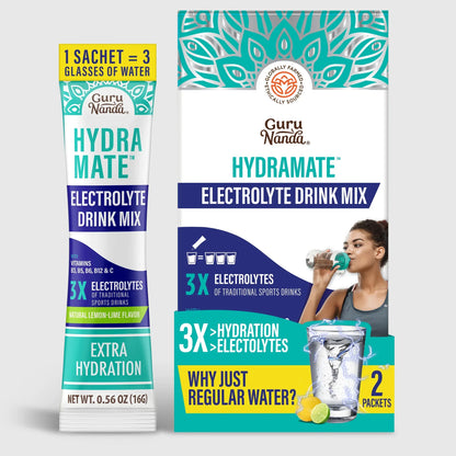 Hydramate Electrolyte Drink Mix, Lemon Lime – 2-Pack