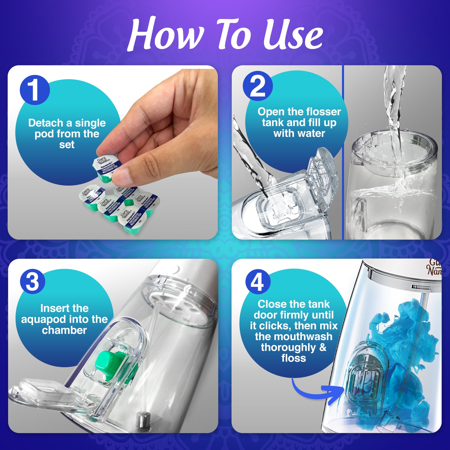 Advanced Water Flosser 3.0 with UV + 24 Aquapods