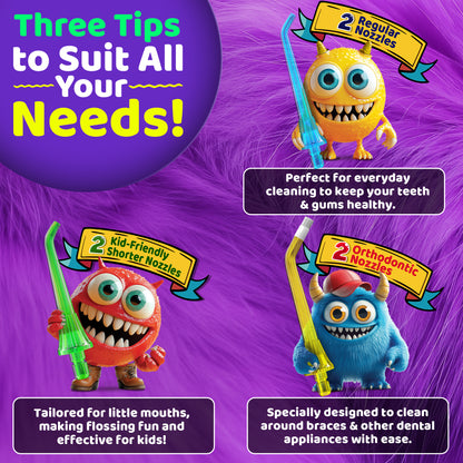 Kids Water Flosser Replacement Tips  - 6 Pack