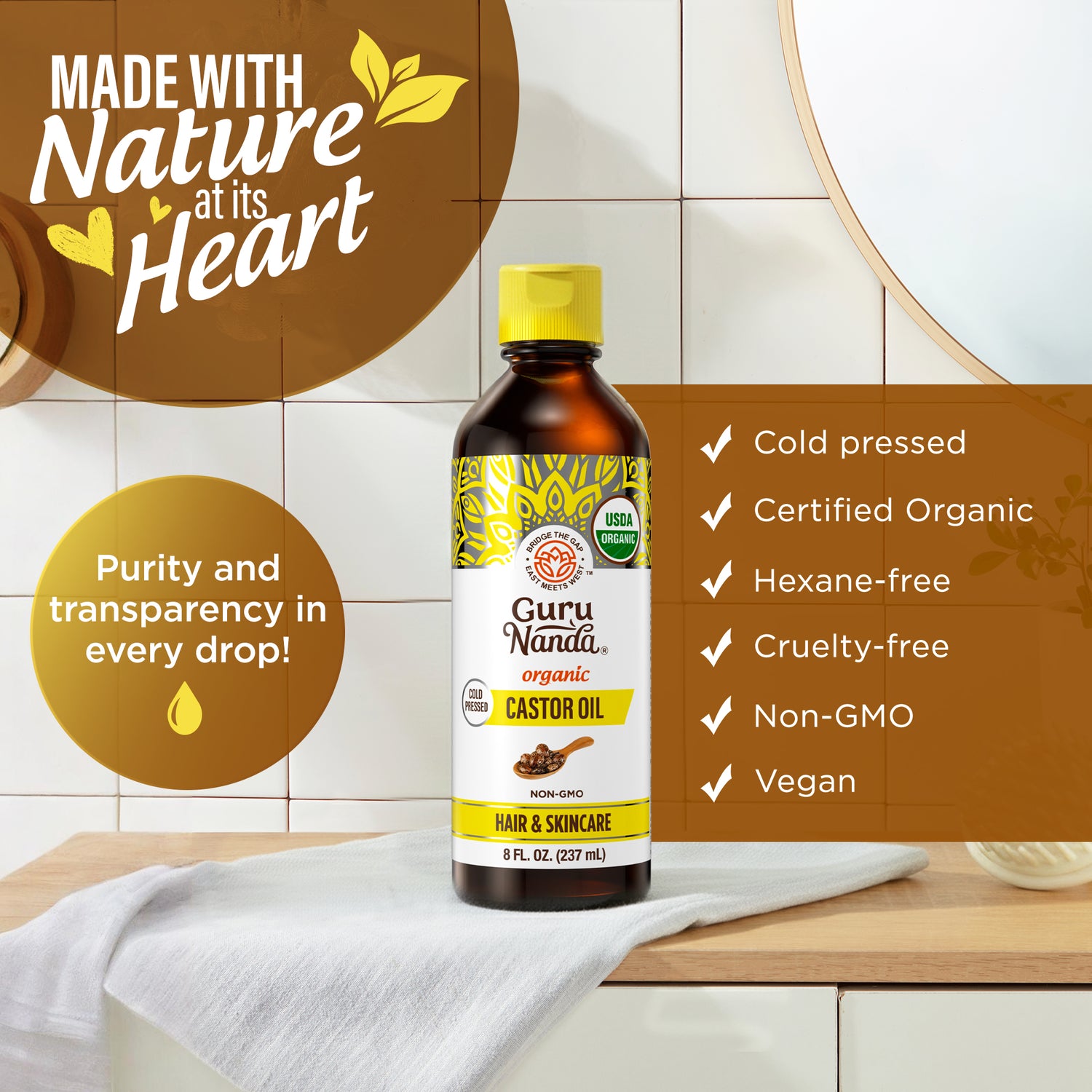 Organic Castor Oil – 8 oz