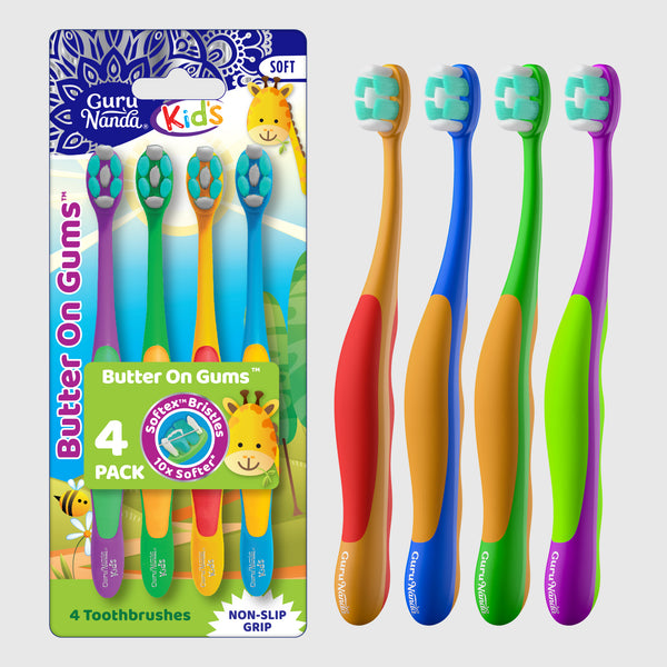 Cepillo de dientes infantil Butter on Gums (paquete de 4)