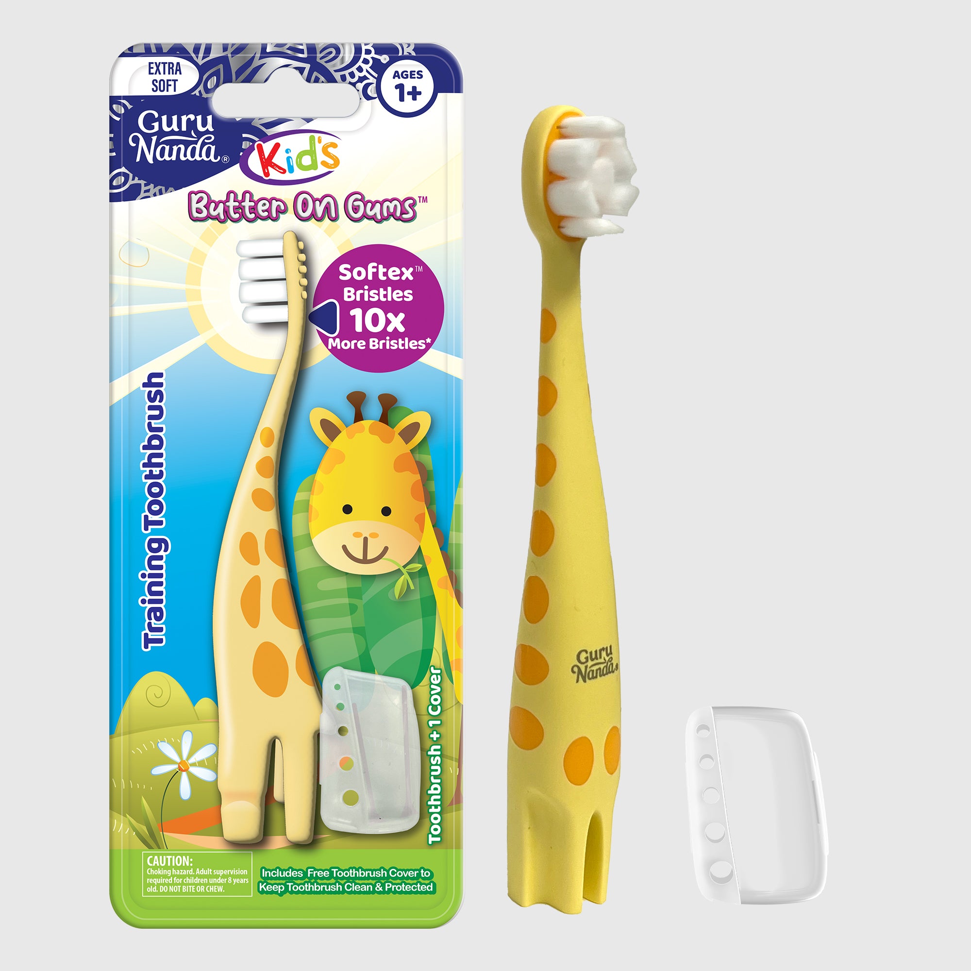 Cepillo dental de entrenamiento jirafa Kids Butter on Gums con funda – 1 unidad