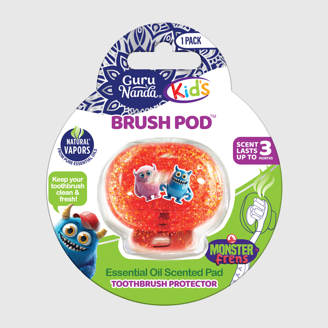 Protecteur de brosse à dents pour enfants Brush Pod - 1 unité (les couleurs peuvent varier)