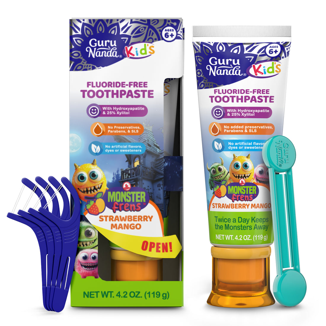 Kids Toothpaste with Xylitol &amp; Hydroxyapatite, Strawberry Mango – 4.2 oz