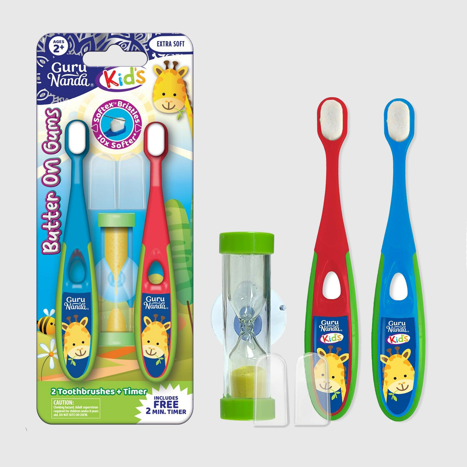 Kids Butter on Gums Toddler Toothbrush Set with Timer