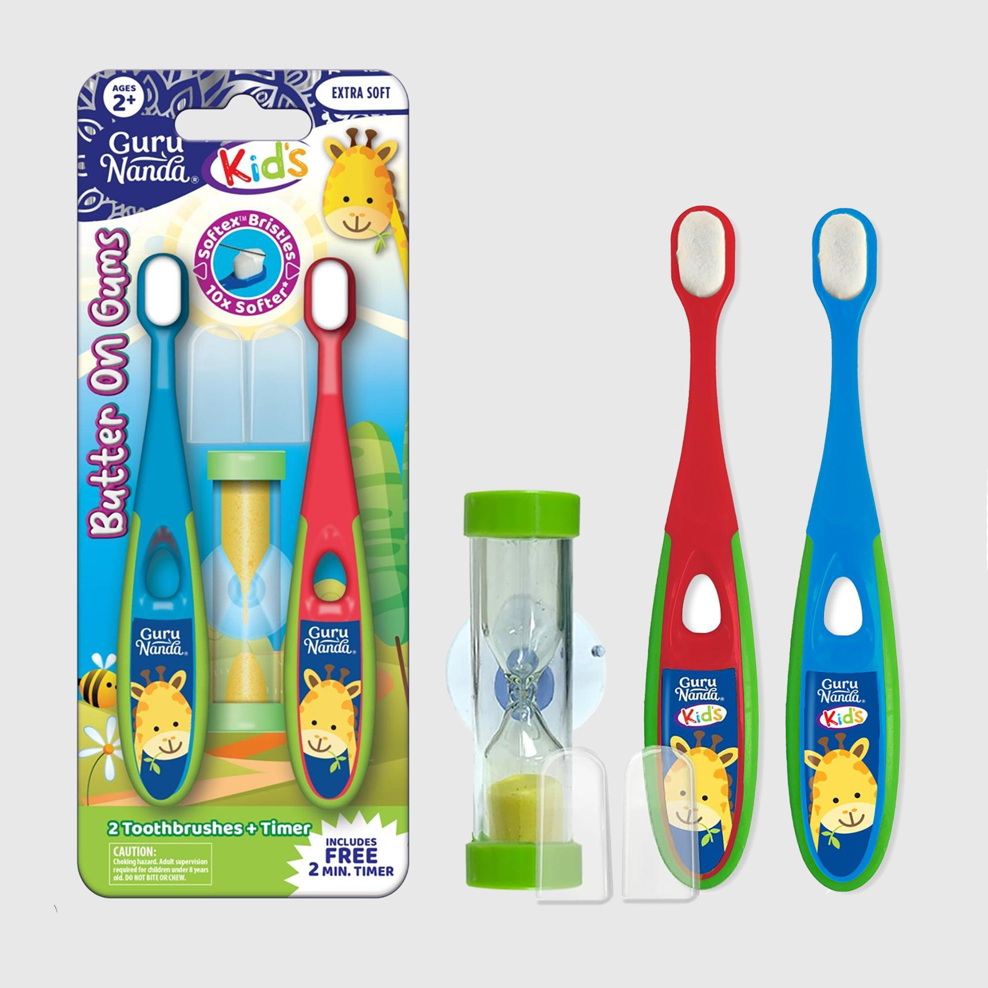Kids Butter on Gums Toddler Toothbrush Set with Timer
