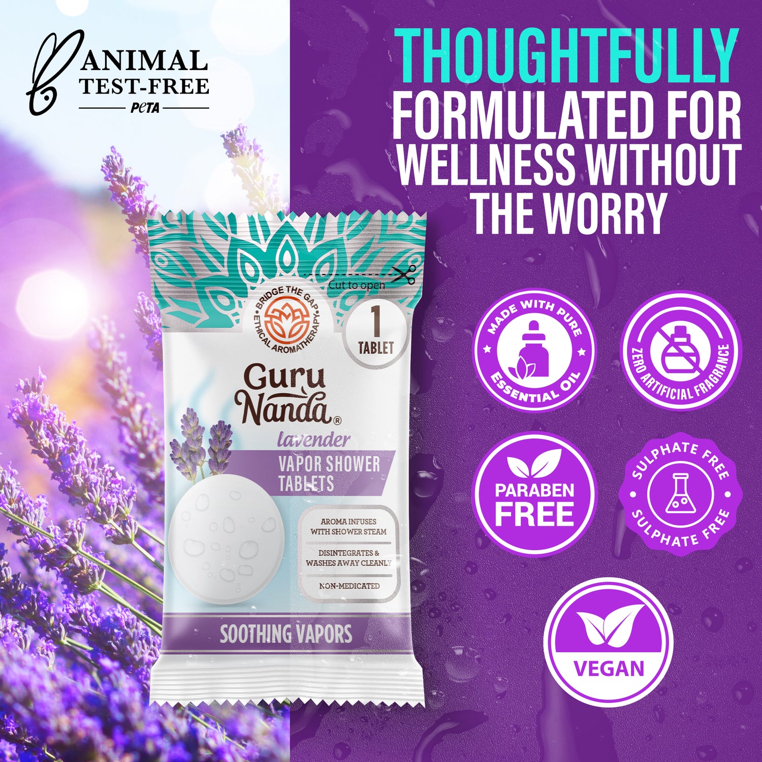 Pastillas de ducha de vapor de lavanda - 5 unidades