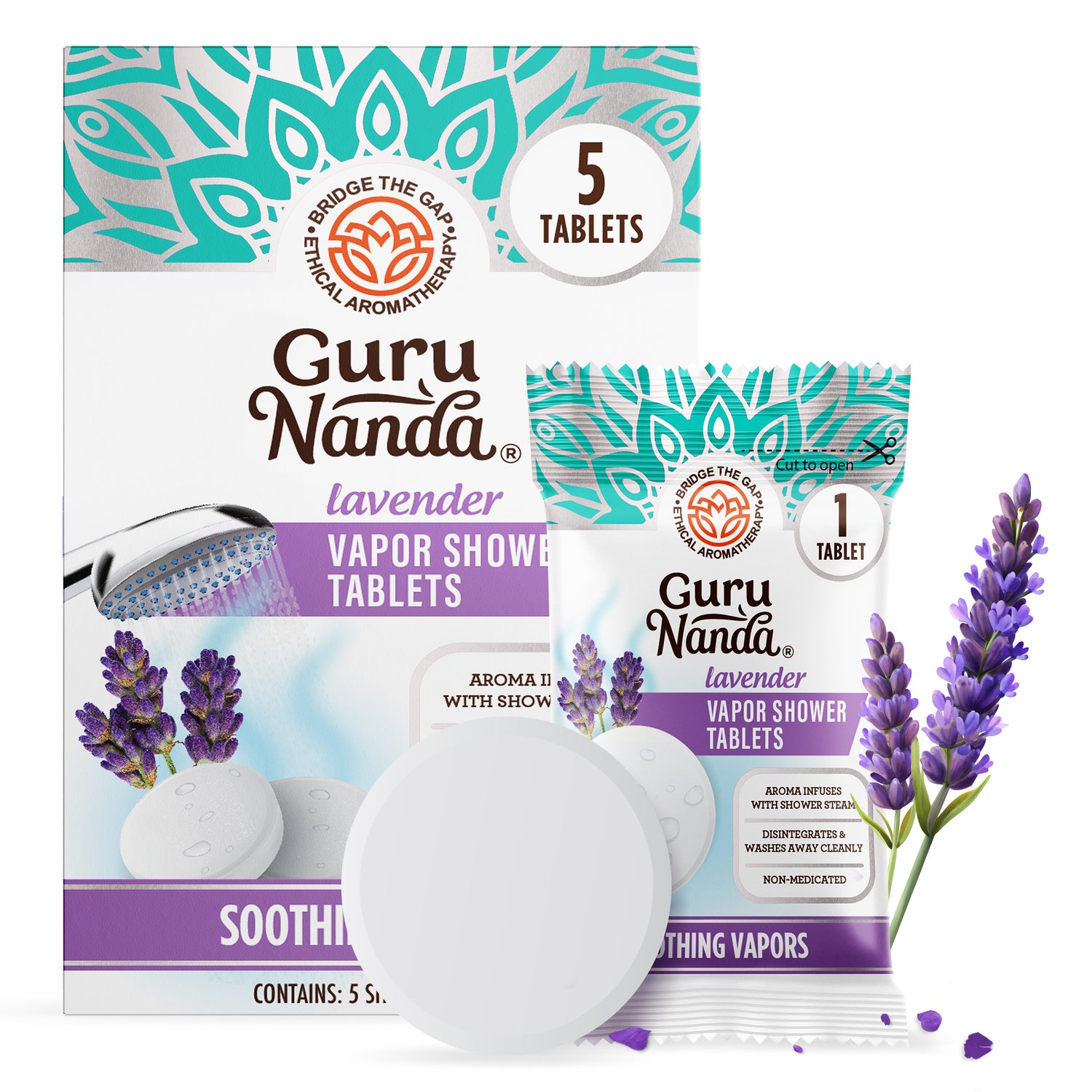 Pastillas de ducha de vapor de lavanda - 5 unidades