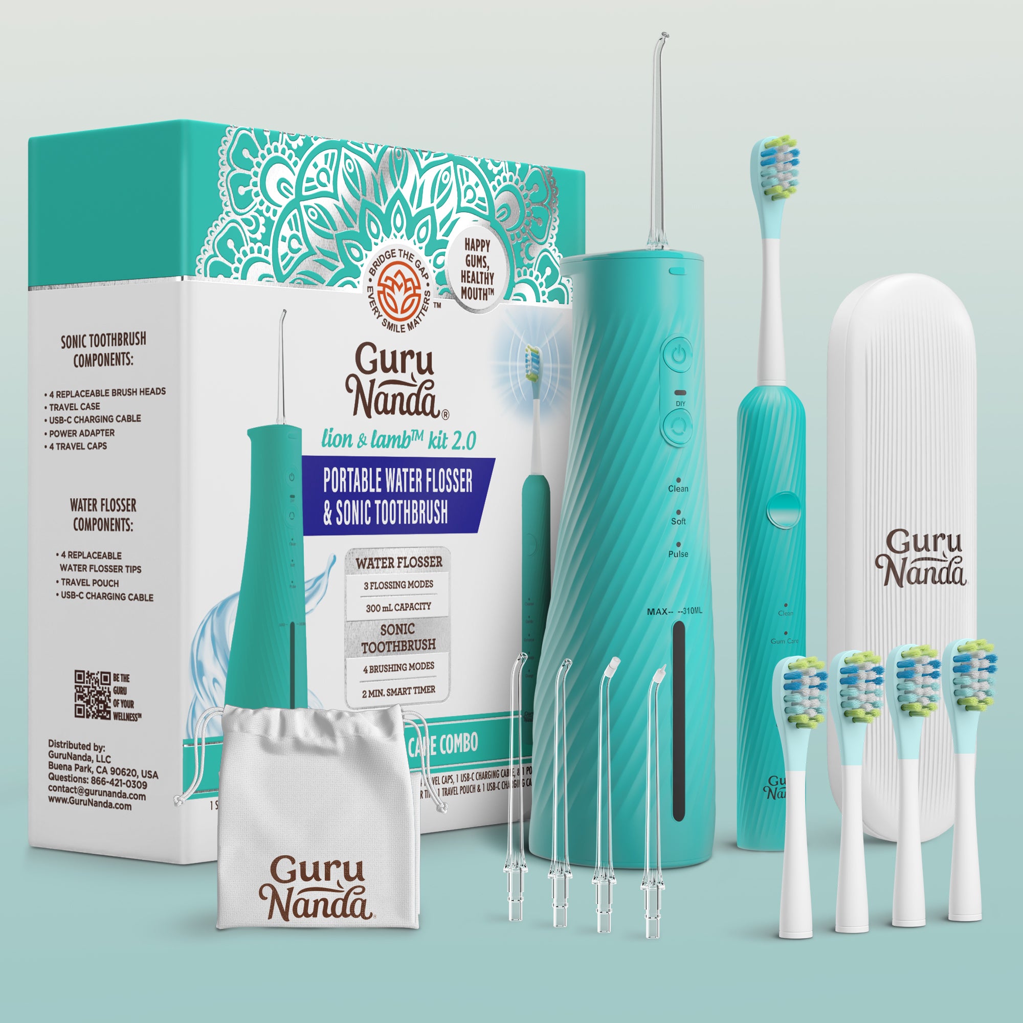 Lion & Lamb 2.0 Portable Sonic Toothbrush & Water Flosser – GuruNanda