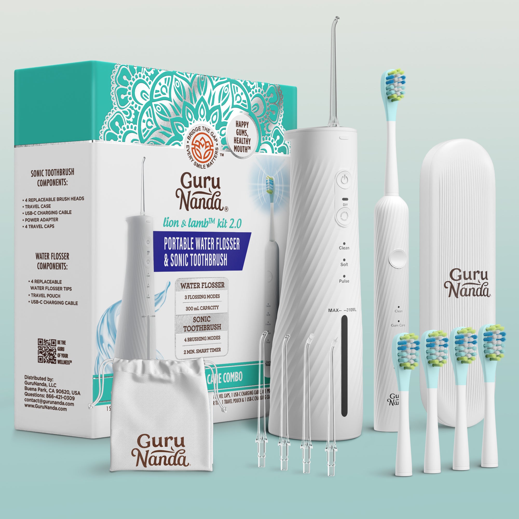 Lion & Lamb 2.0 Portable Sonic Toothbrush & Water Flosser – GuruNanda