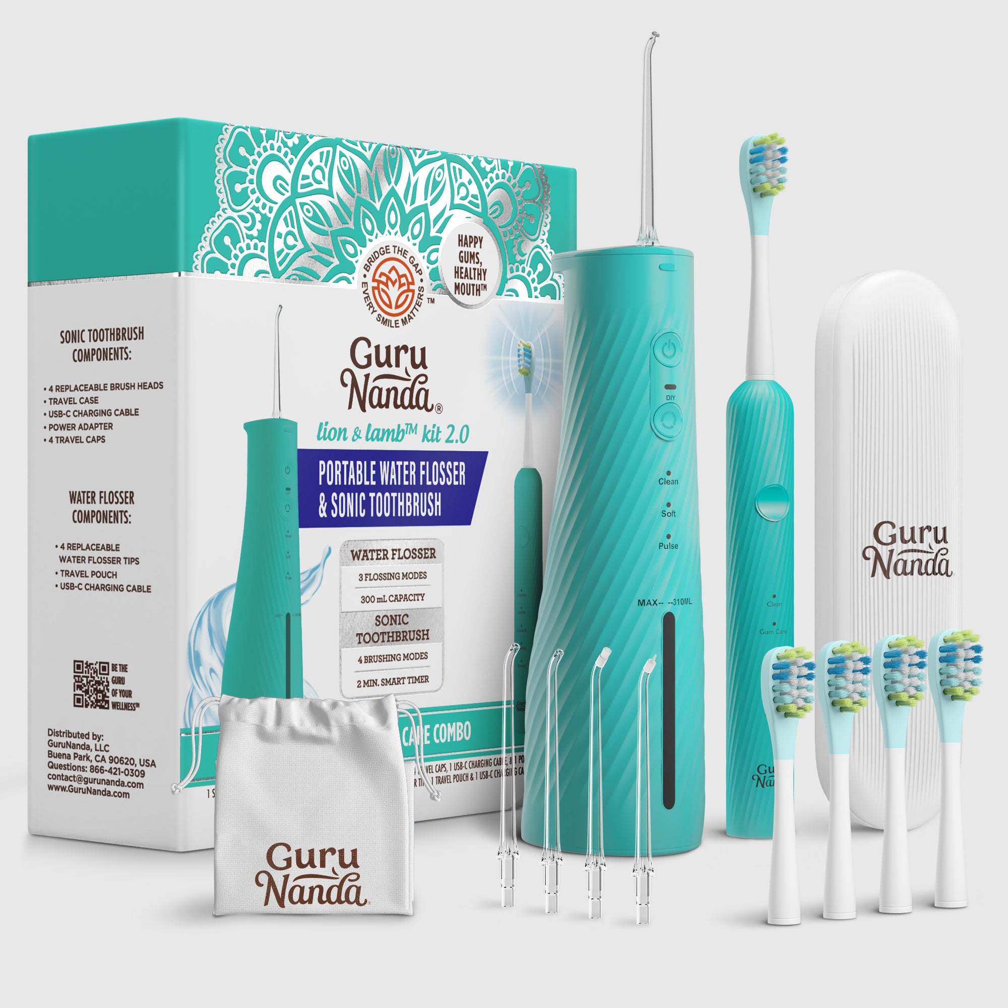 Lion & Lamb 2.0 Portable Sonic Toothbrush & Water Flosser – GuruNanda