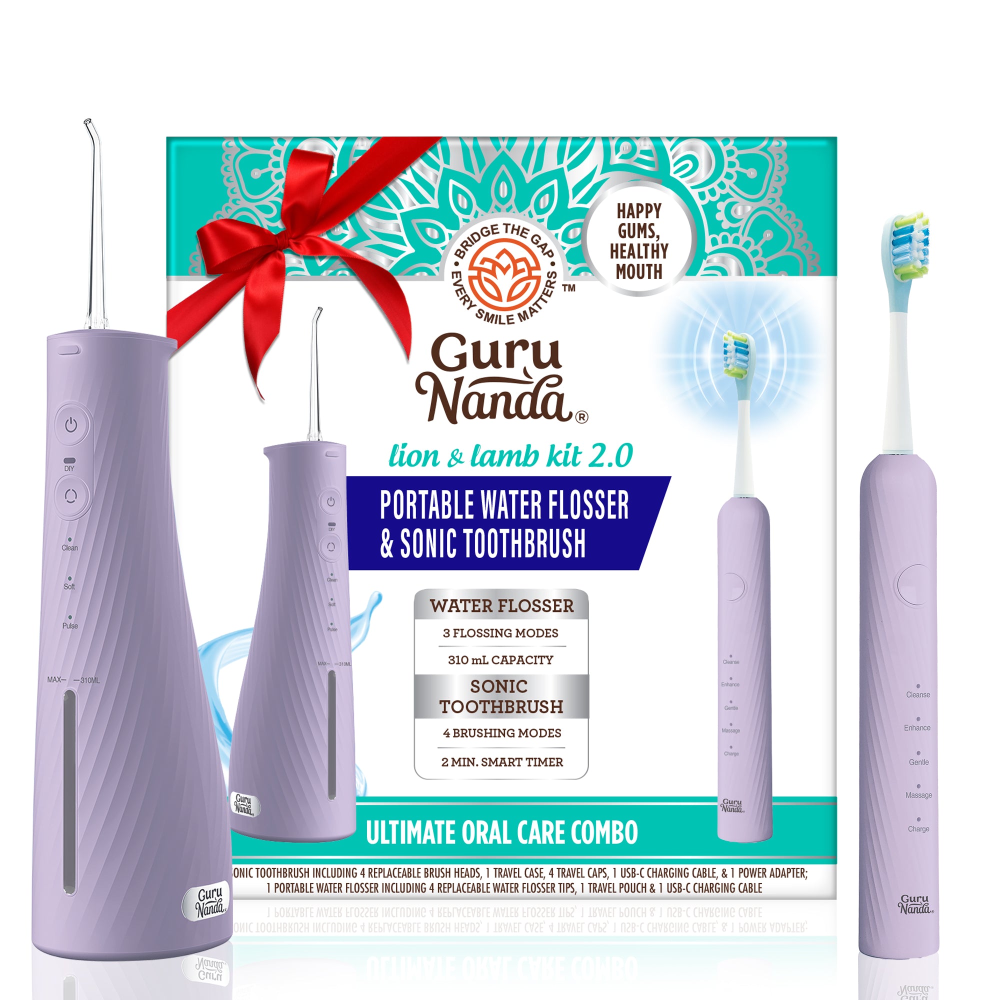 Lion &amp; Lamb 2.0 Portable Toothbrush &amp; Water Flosser - Lavender