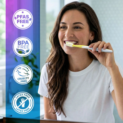 Multi-Action Toothbrush with Tongue Cleaner – 12 Pack