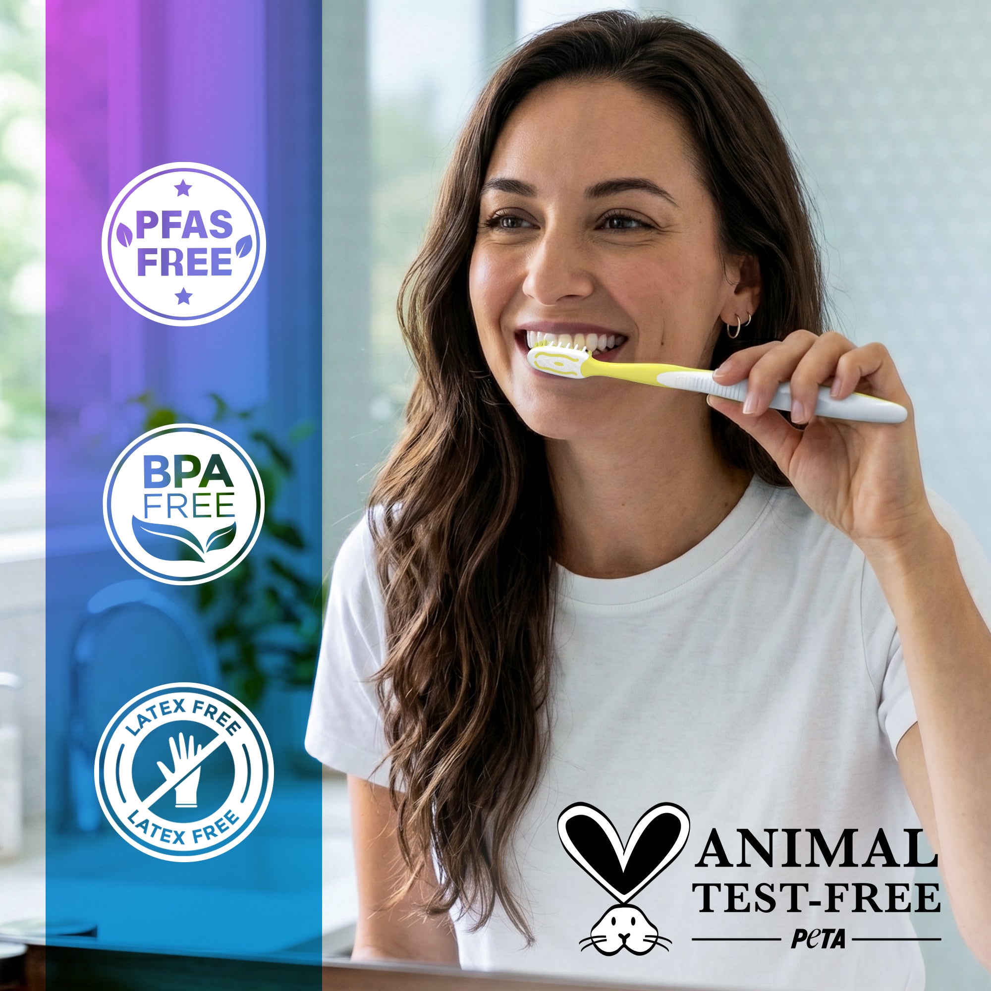 Multi-Action Toothbrush with Tongue Cleaner – 12 Pack