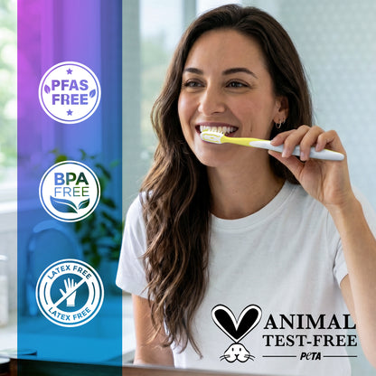 Multi-Action Toothbrush with Tongue Cleaner – 12 Pack