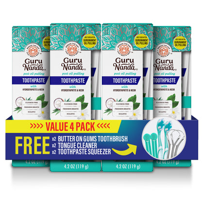 Fluoride-Free Whitening Toothpaste With Hydroxyapatite - 4 Pack