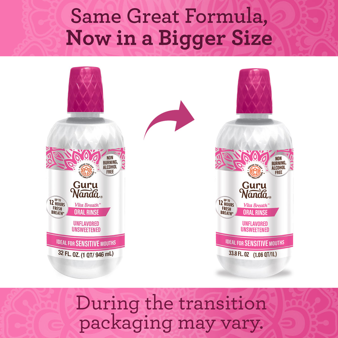 Enjuague bucal Vita Breath sin sabor ni azúcar - 1 L