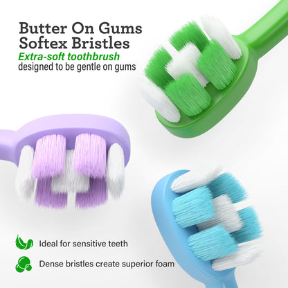 Ready-to-Go Butter on Gums Pre-Pasted Disposable Toothbrushes, Spearmint – 70 Count