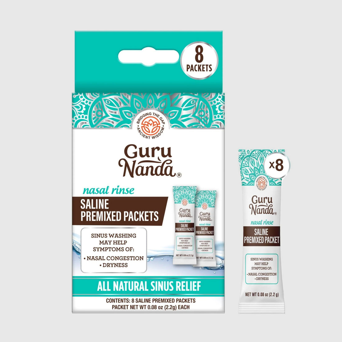 PreMixed Saline Packets - 8 Count