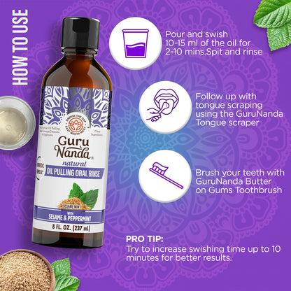 Sesame &amp; Peppermint Oil Pulling – 8 fl. oz.