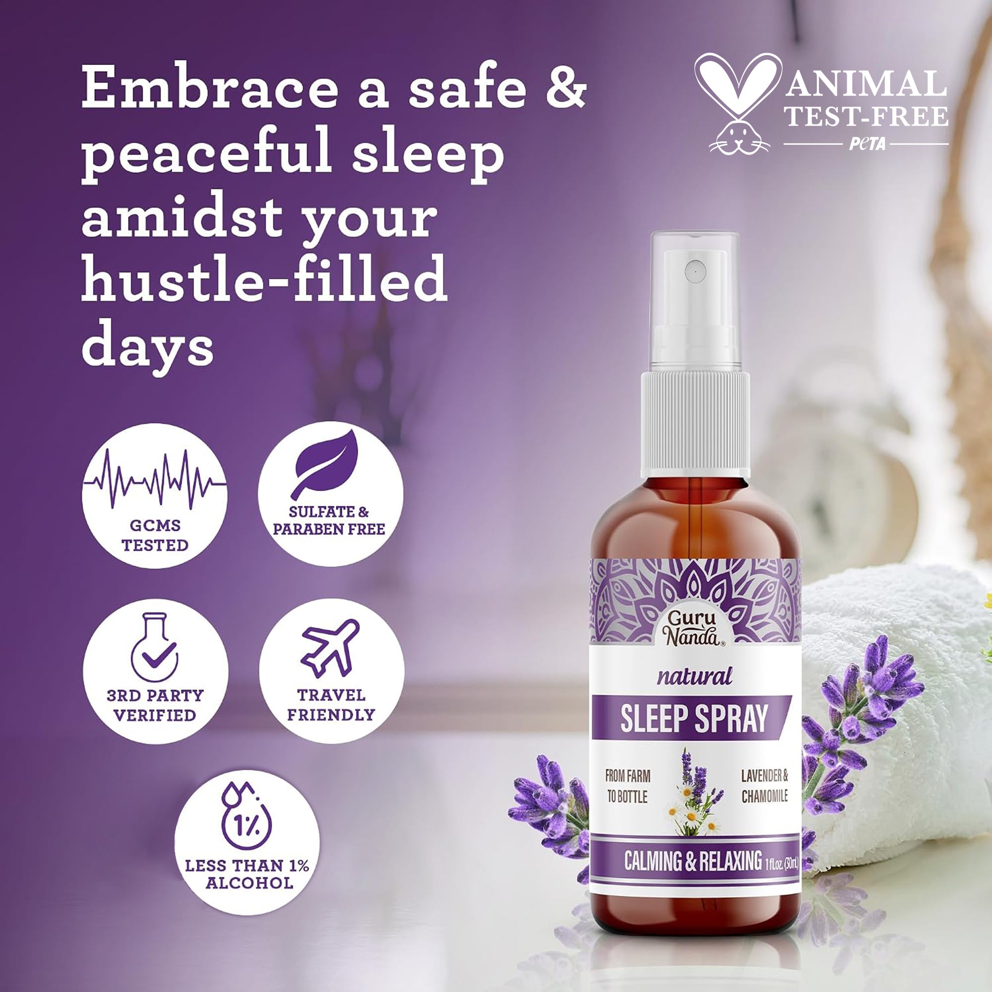 Natural Sleep Spray, Lavender &amp; Chamomile – 1 fl. oz.