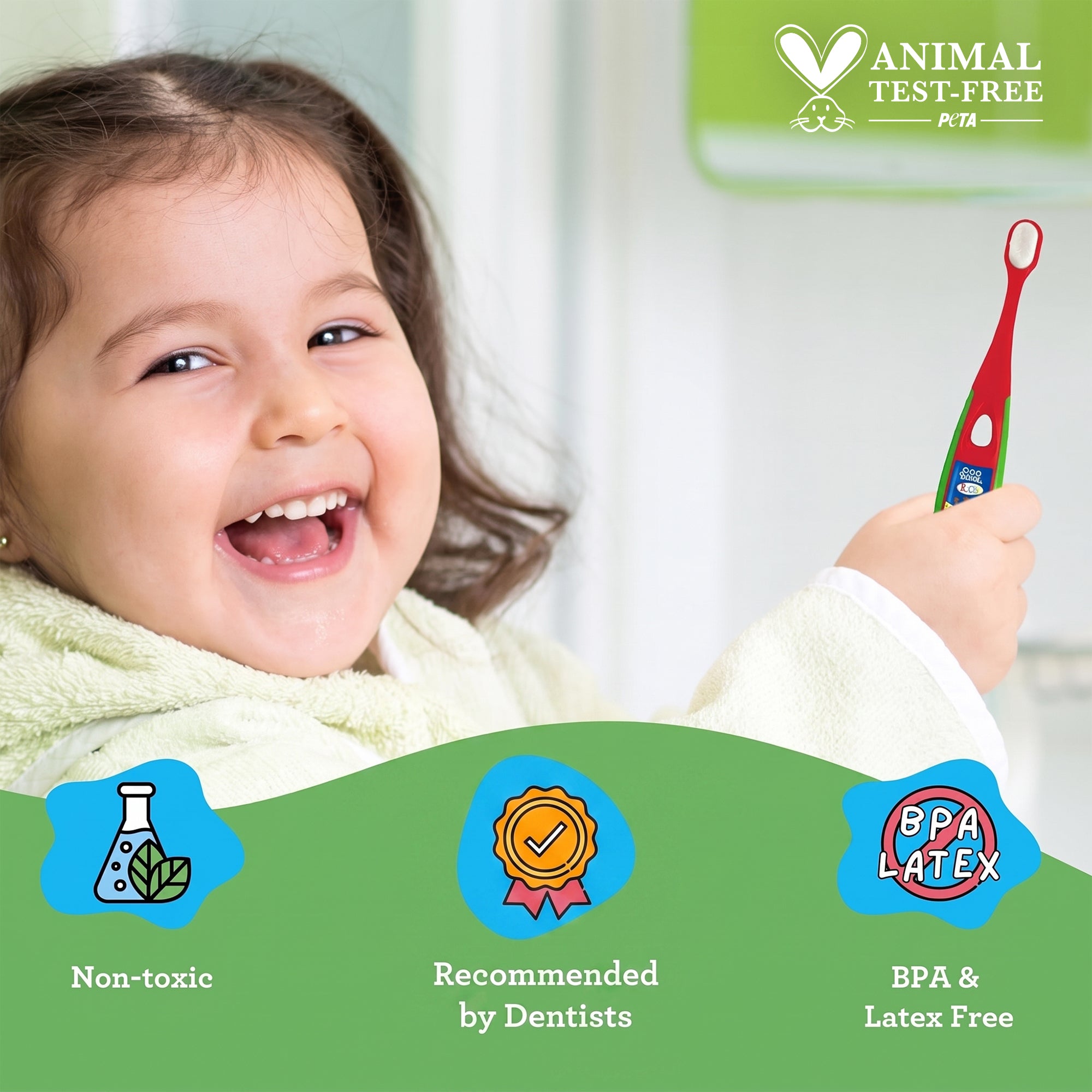Kids Butter on Gums Toddler Toothbrush Set with Timer