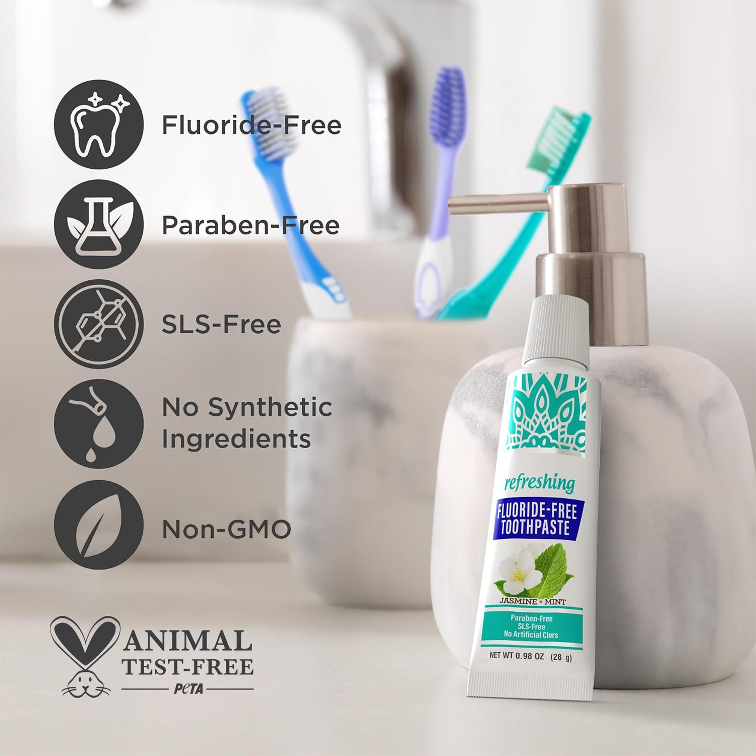 Hydroxyapatite Toothpaste, Jasmine Mint – 0.98 oz