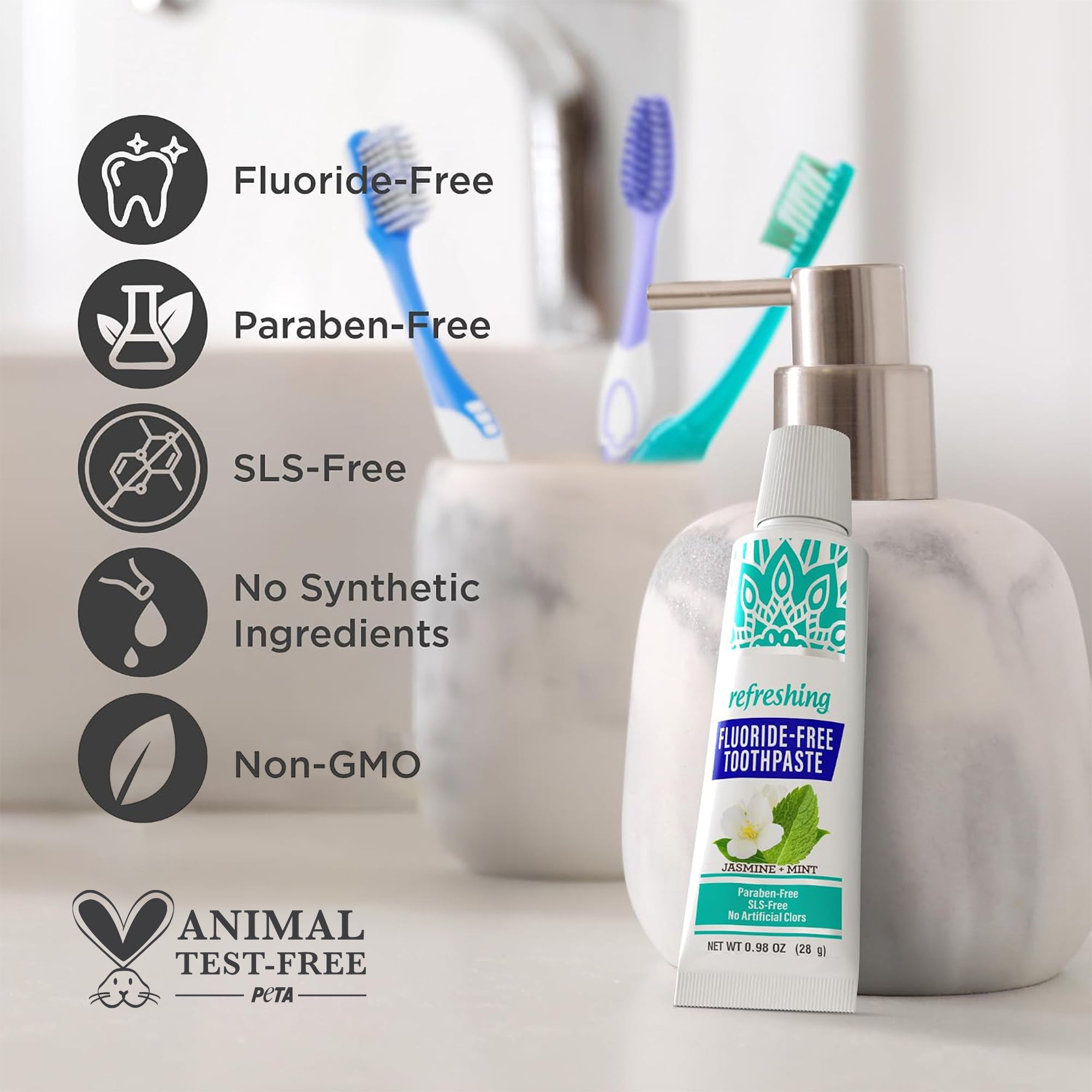 Hydroxyapatite Toothpaste, Jasmine Mint – 0.98 oz