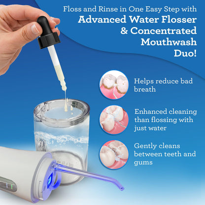 Advanced Dental Water Flosser (with UV light) + Concentrated Mouthwash