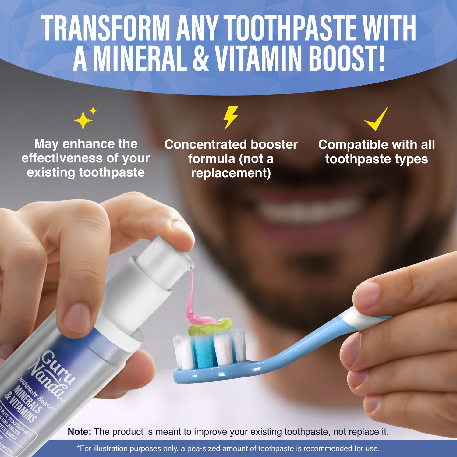 Minerals &amp; Vitamins Toothpaste Booster with 15% Nano Hydroxyapatite – 1 fl oz