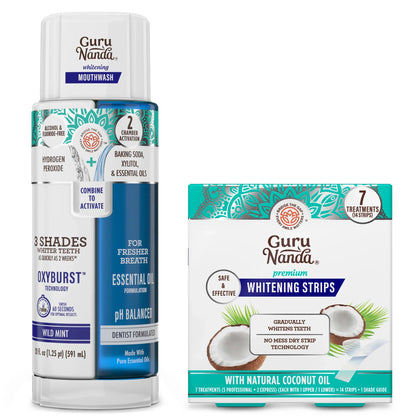 Whitening Wonder - Bandes blanchissantes 7 jours + bain de bouche Oxyburst à double barillet