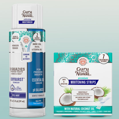 Whitening Wonder - Whitening Strips 7 day + Dual Barrel Oxyburst Mouthwash