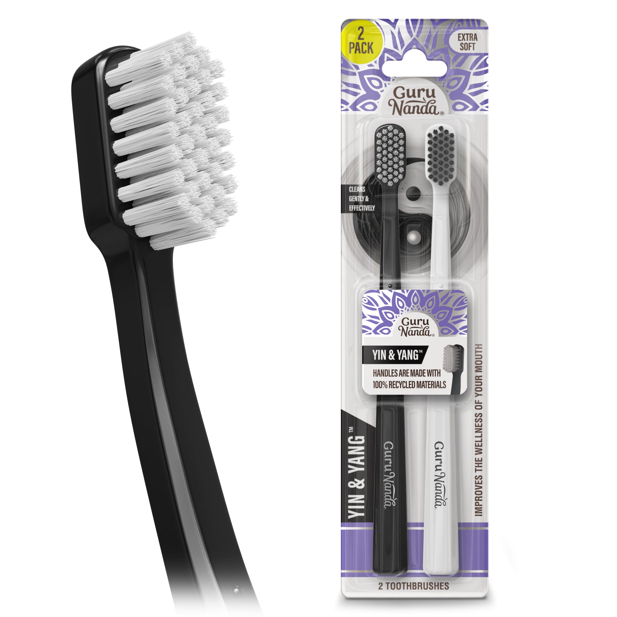 Yin Yang Extra Soft Bristles Toothbrush – 2 Pack