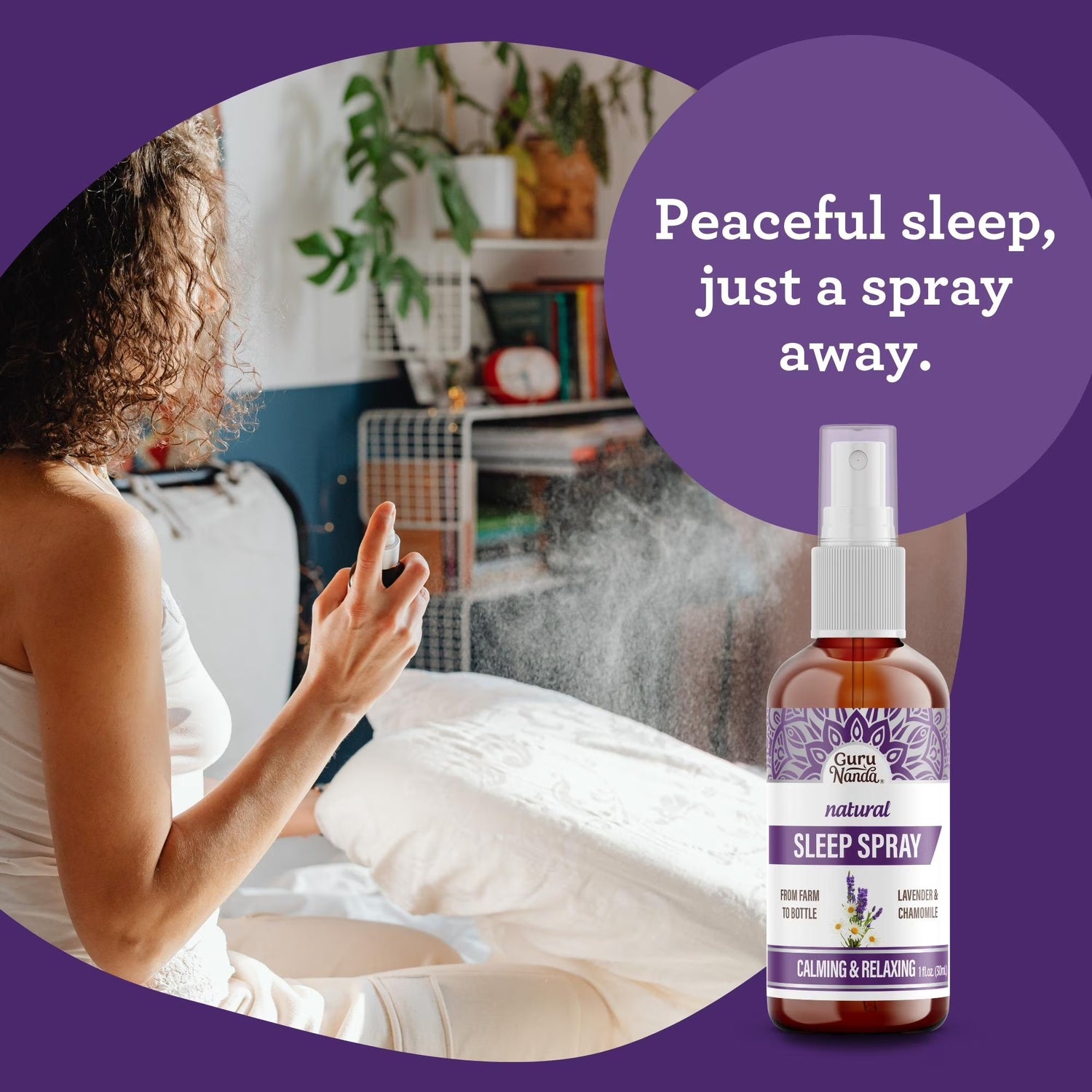 Natural Sleep Spray, Lavender &amp; Chamomile – 1 fl oz