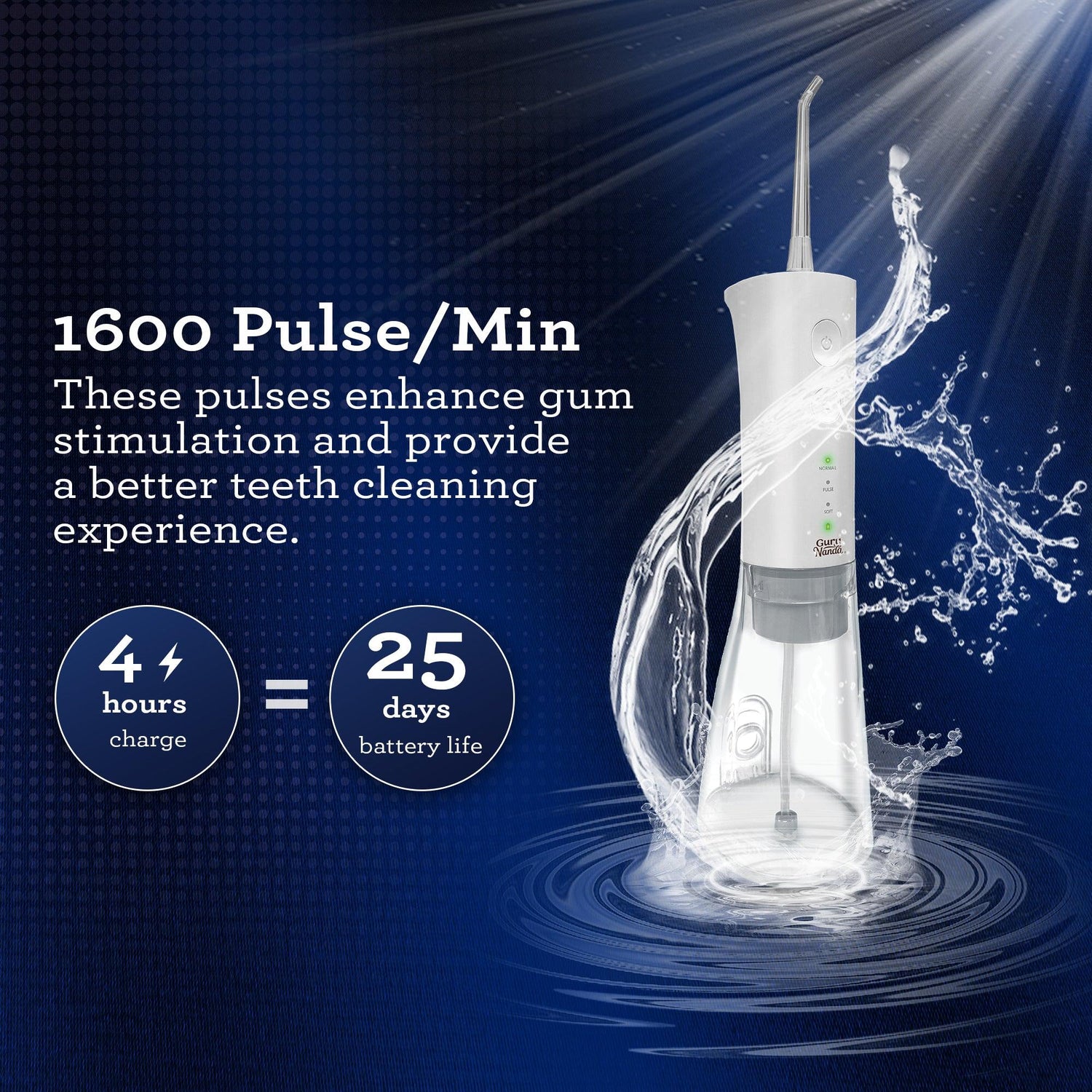 Advanced Dental Water Flosser 2.0 (300ml) - GuruNanda