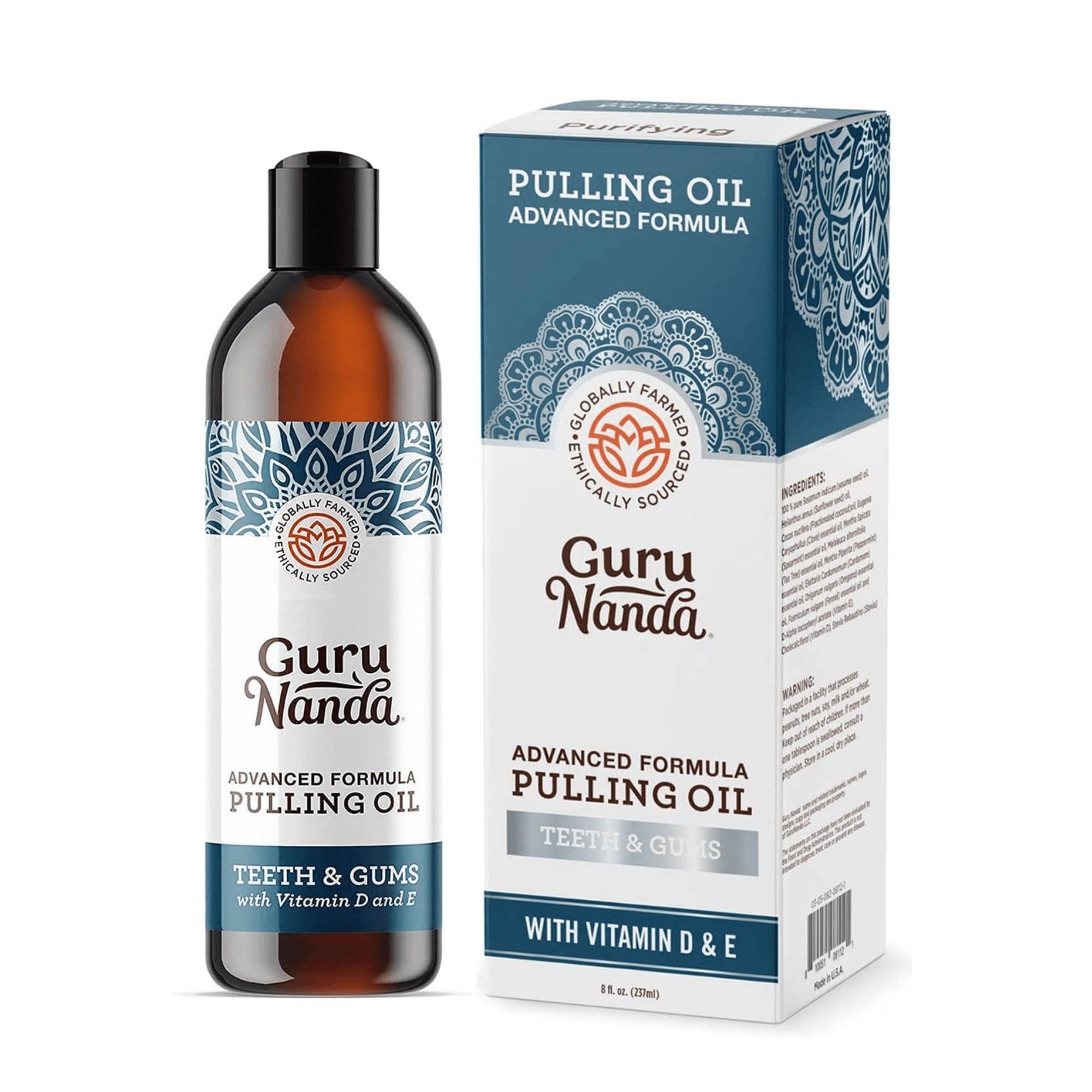Guru Nanda Advanced Pulling Oil – Mint Flavor – Coconut Oil Based – 8oz – Alcohol Free & Organic