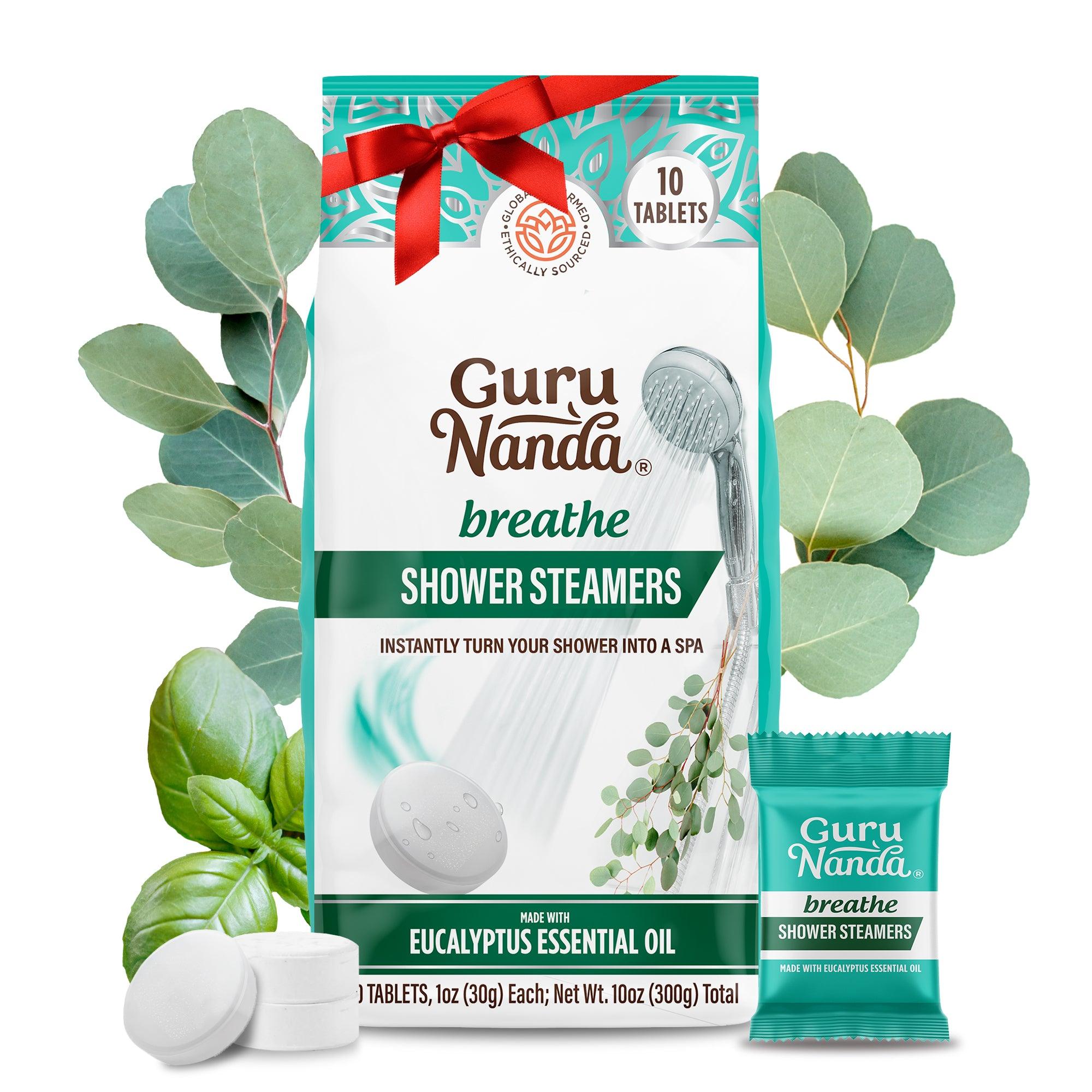 Breathe Eucalyptus Shower Steamers - Individually Wrapped - 10 Count - GuruNanda