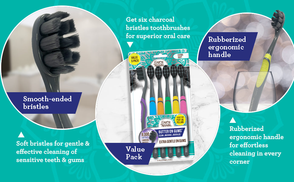 GuruNanda Butter On Gums Charcoal Toothbrush