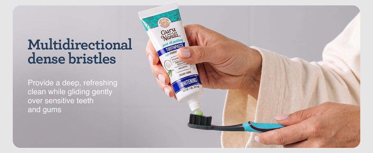 Multidirectional dense bristles provide a deep, refreshing clean while gliding gently over sensitive teeth and gums