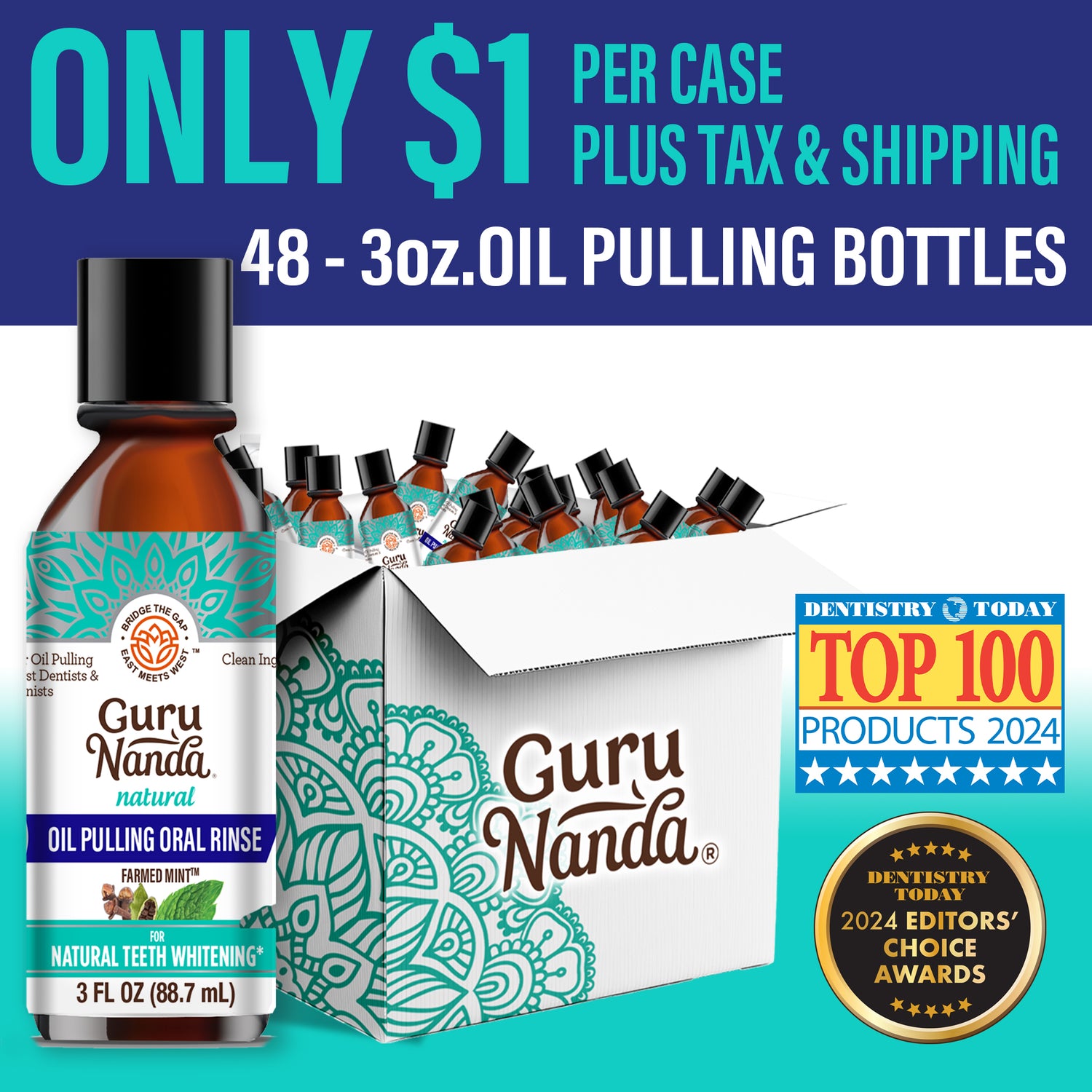 PROFESSIONAL SAMPLE CASE- 3 OZ. OIL PULLING BOTTLES (48/Case)