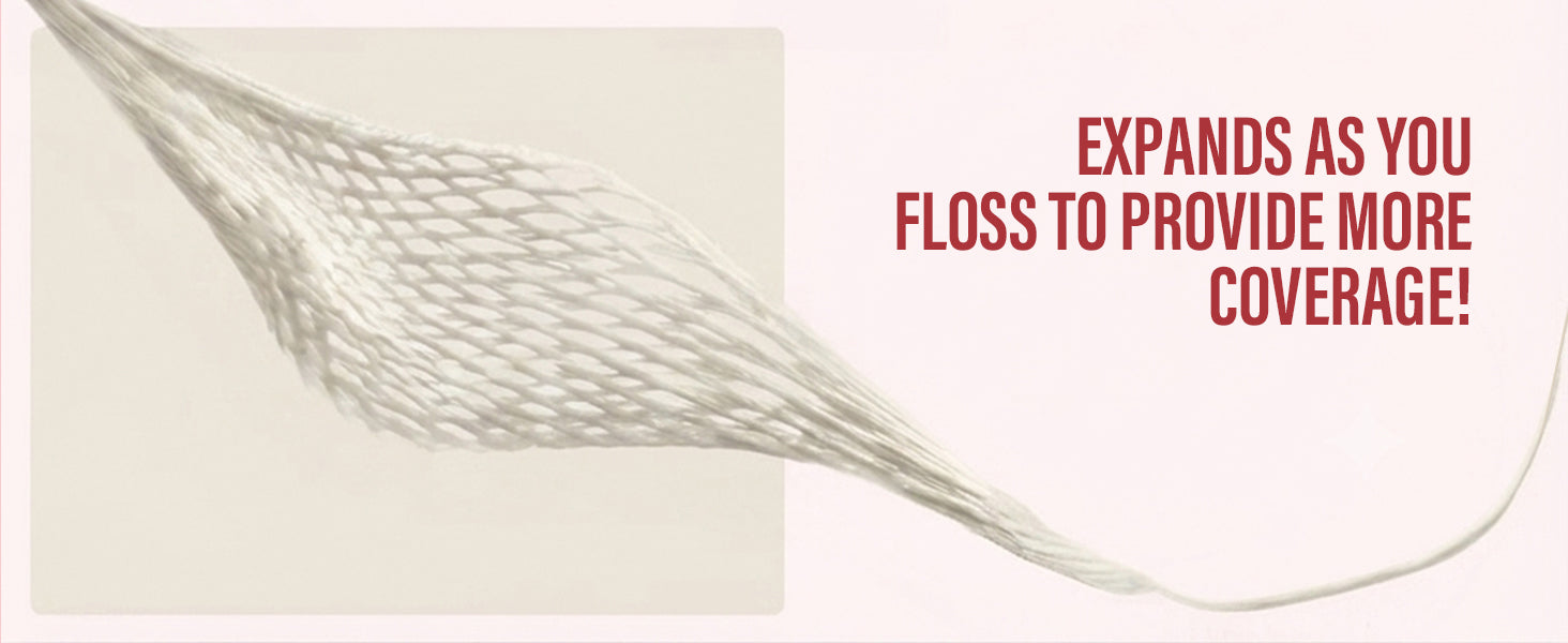 The floss expands as you floss to provide more coverage.