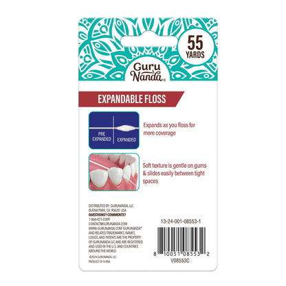 Cinnamon Flavored Expandable Dental Floss - 55 Yards - GuruNanda